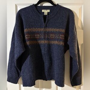 Eddie Bauer Vintage 100% Wool Zip Cardigan Size Large